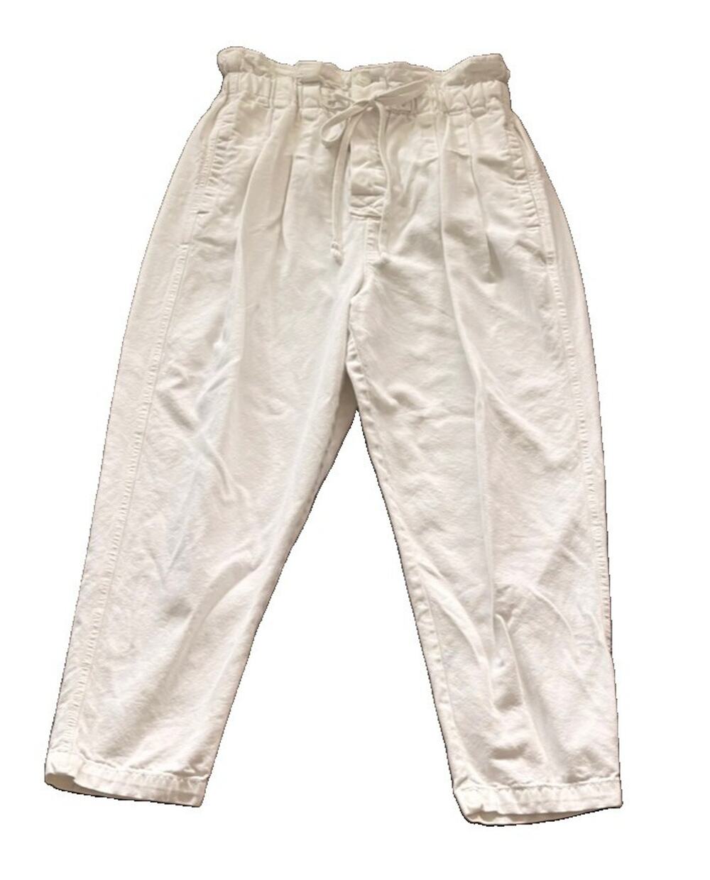 Free People Margate Paperbag Pants Women White High Waisted Trouser Pleated $98